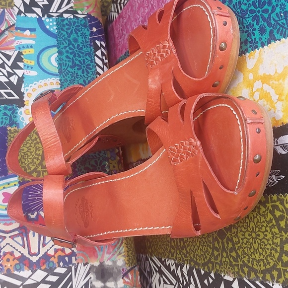 Frye Studded leather Sandals Burnt Orange 8.5 - Picture 12 of 14